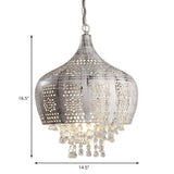 Vintage Moroccan Crystal Deco Dome Dining Room Pendant Light #size