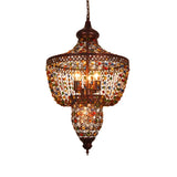 Vintage Moroccan Tiered Colorful Crystal Gem Chandelier Image - 3
