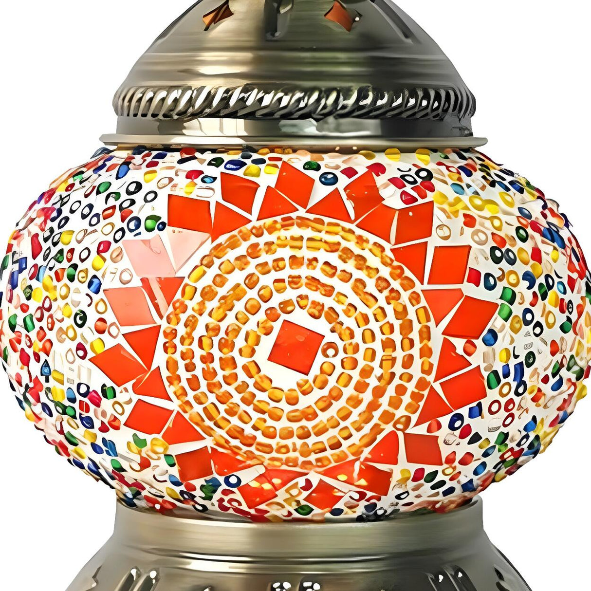 Vintage Moroccan Turkish Portable Glass Table Lamp Image - 15