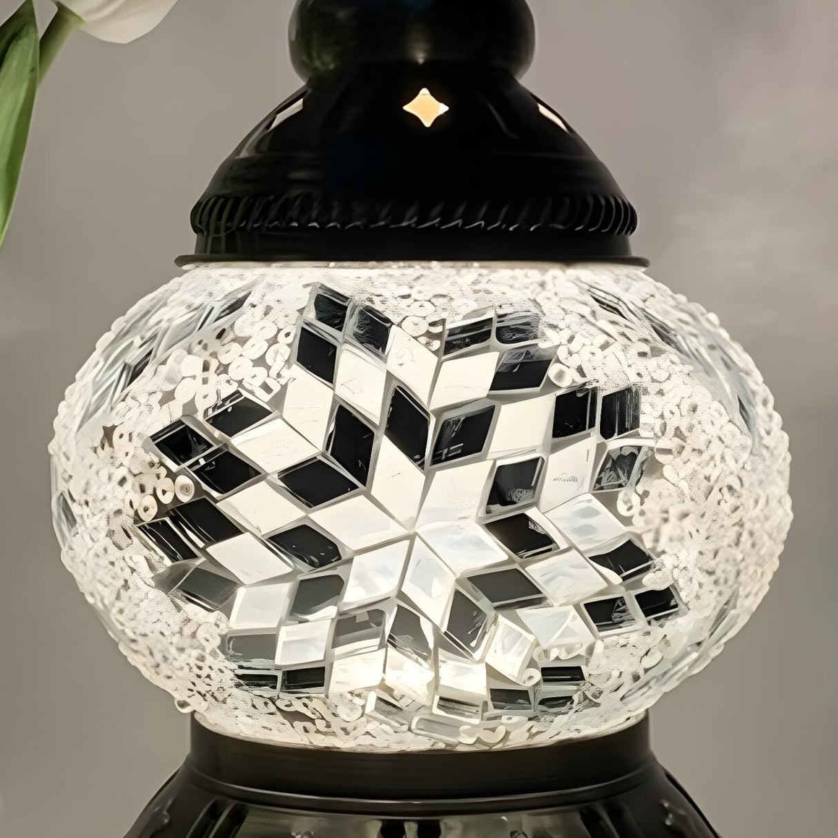 Vintage Moroccan Turkish Portable Glass Table Lamp Image - 17