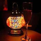 Vintage Moroccan Turkish Portable Glass Table Lamp Image - 19