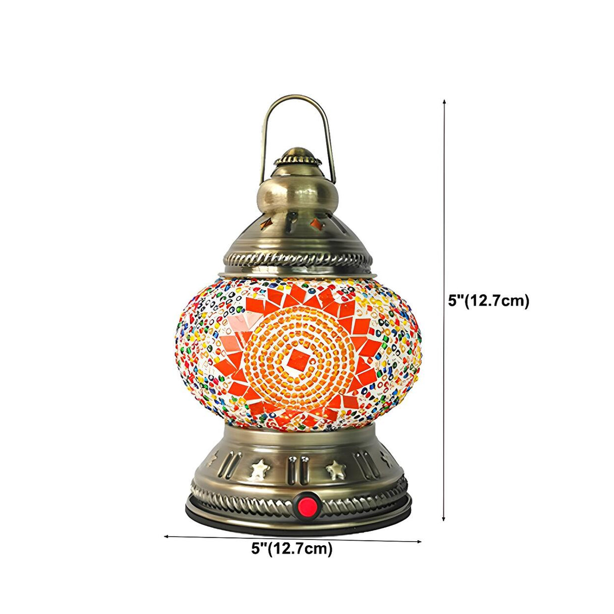 Vintage Moroccan Turkish Portable Glass Table Lamp 