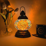 Vintage Moroccan Turkish Portable Glass Table Lamp Image - 4