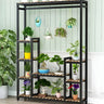 Vintage Multi-Tier Shelves Metal Black Plant Stand Image - 3