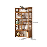 Vintage Natural Finish Open Bamboo Lattice Bookcase #size