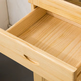 Vintage Natural Finish Wood Glass Door Bookcase Image - 11