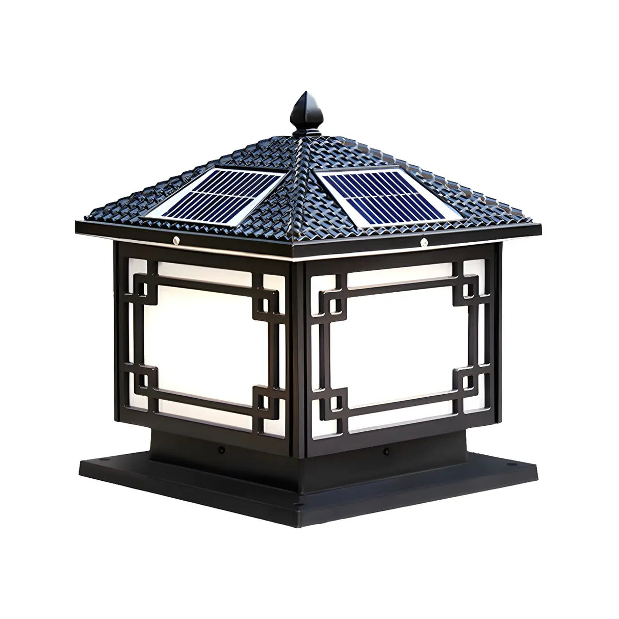 Vintage Oriental Solar Metal Outdoor Lantern Lamp Image - 11
