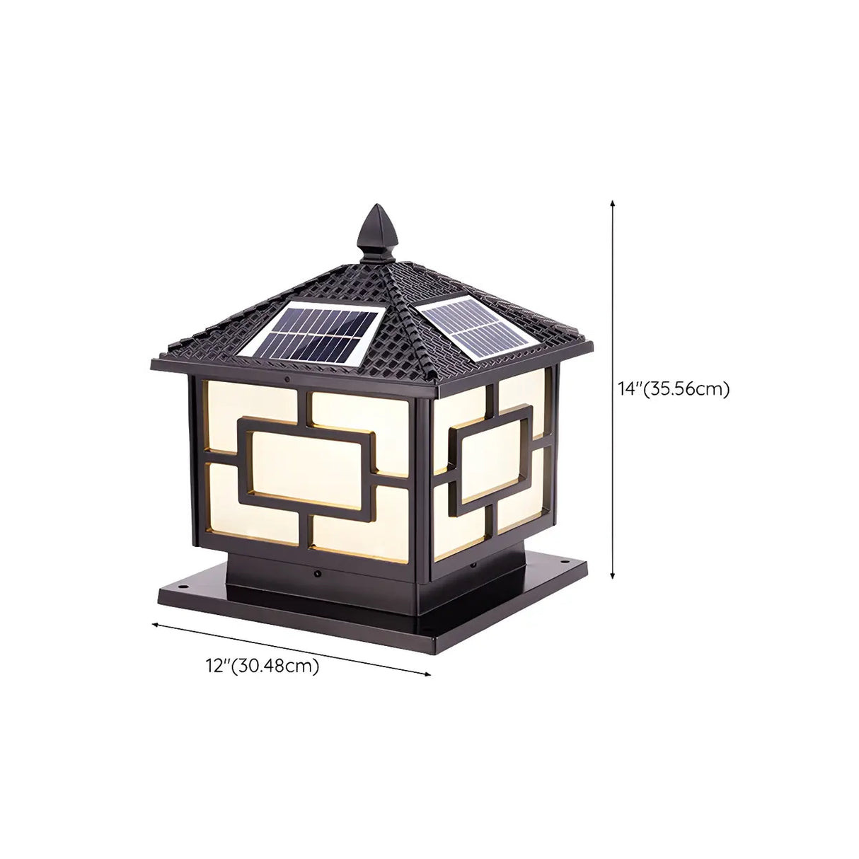 Vintage Oriental Solar Metal Outdoor Lantern Lamp Image - 16
