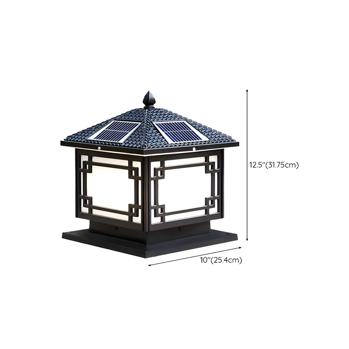 Vintage Oriental Solar Metal Outdoor Lantern Lamp Image - 18