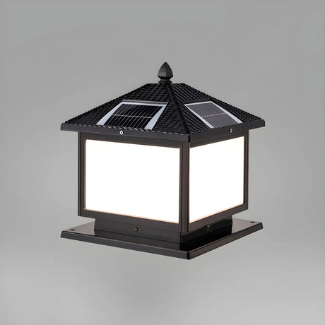 Vintage Oriental Solar Metal Outdoor Lantern Lamp Image - 2
