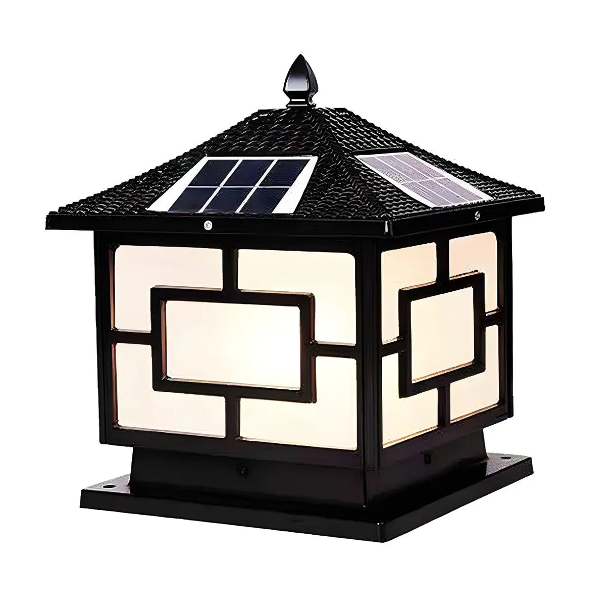 Vintage Oriental Solar Metal Outdoor Lantern Lamp Image - 8