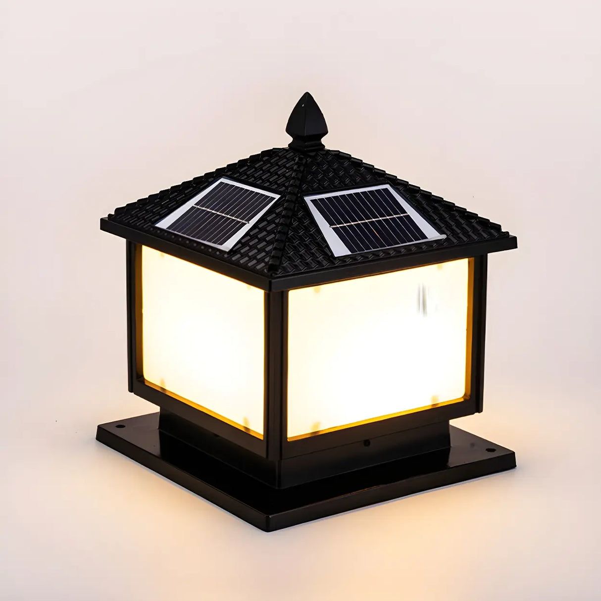 Vintage Oriental Solar Metal Outdoor Lantern Lamp Image - 9