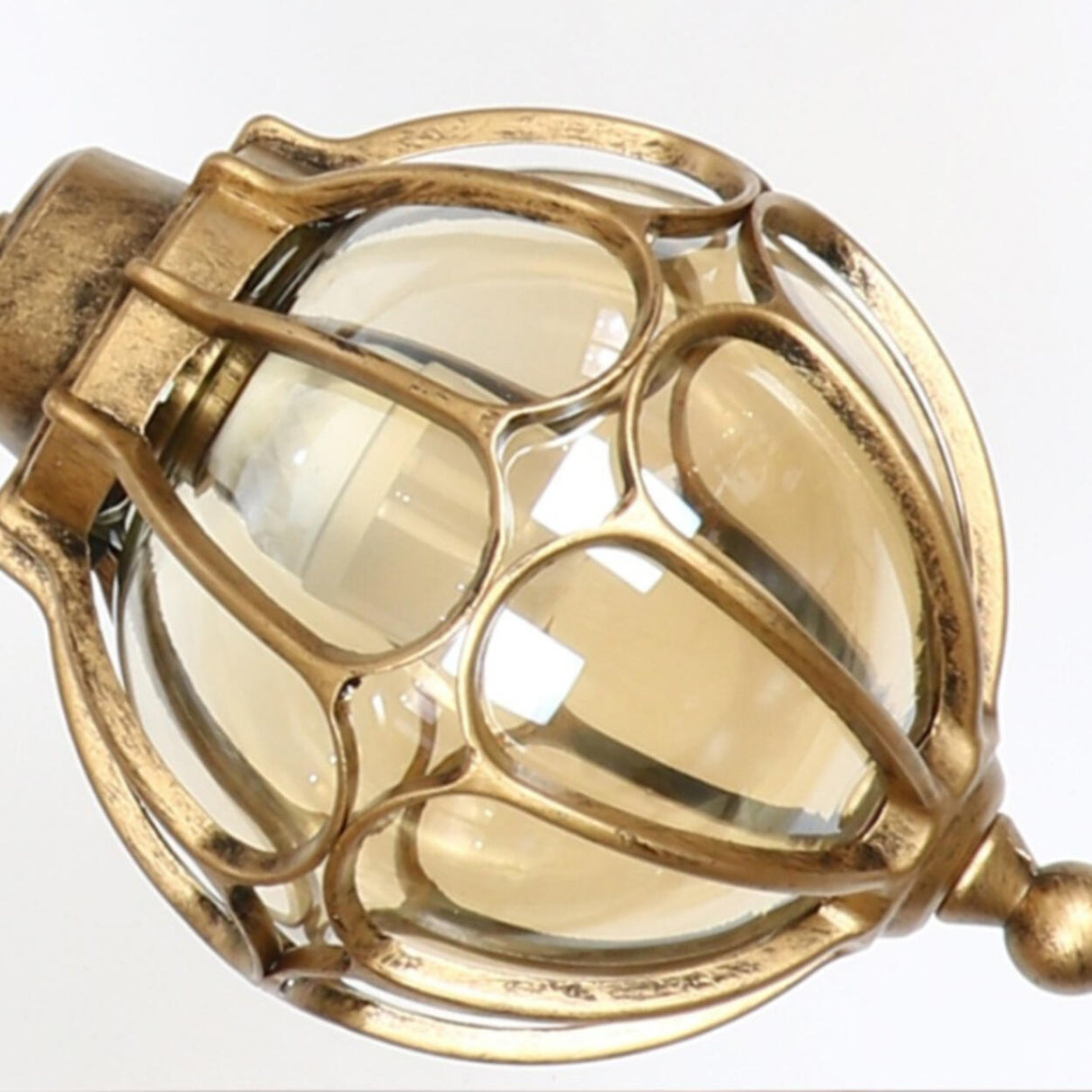 Vintage Outdoor Glass Globe Pendant Light Adjustable Height Image - 7