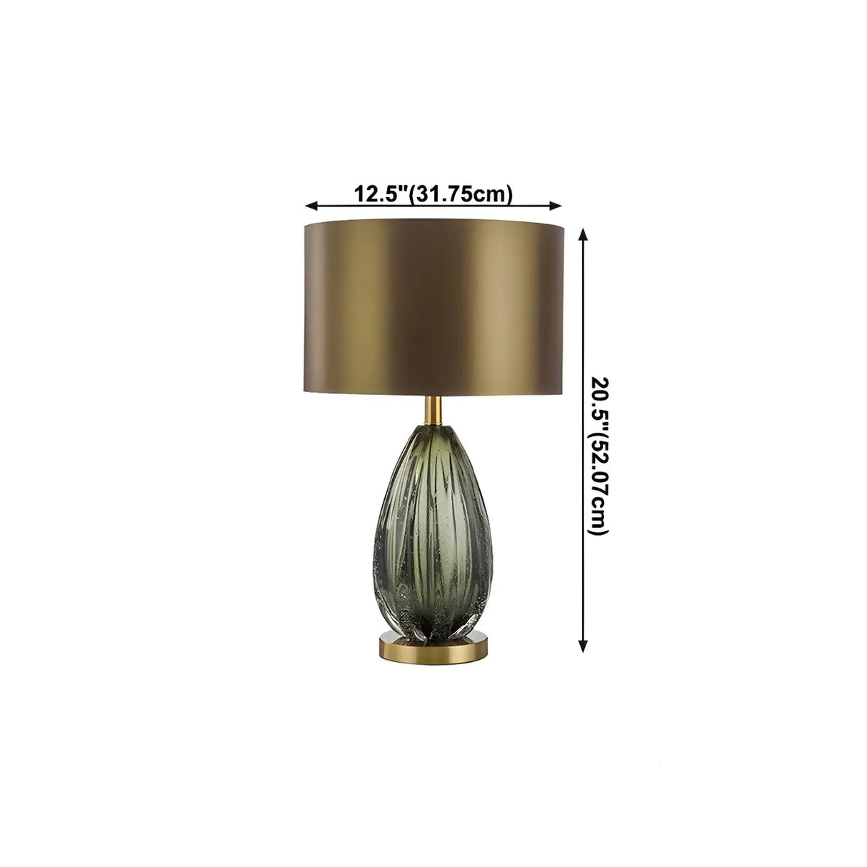 Vintage Oval Glass Table Lamp for Living Room Bronze 