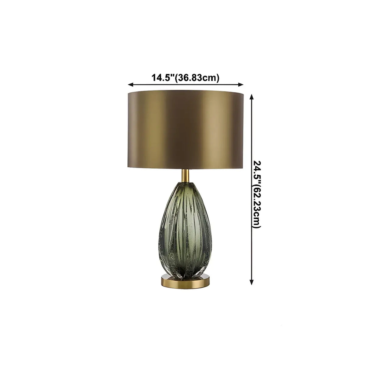Vintage Oval Glass Table Lamp for Living Room Bronze Image - 12