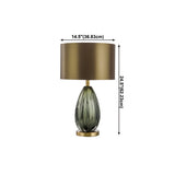 Vintage Oval Glass Table Lamp for Living Room Bronze Image - 12