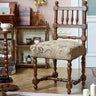 Vintage Pattern Armless Slat Back Birch Dining Chair Image - 1