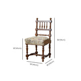 Vintage Pattern Armless Slat Back Birch Dining Chair #size