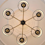 Vintage Polka Dot Fabric Living Room Black Chandelier Image - 10