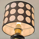 Vintage Polka Dot Fabric Living Room Black Chandelier Image - 13