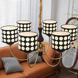 Vintage Polka Dot Fabric Living Room Black Chandelier Image - 19