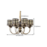 Vintage Polka Dot Fabric Living Room Black Chandelier Image - 23