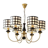 Vintage Polka Dot Fabric Living Room Black Chandelier Image - 8