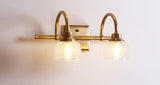 Vintage Prismatic Glass 2 Blubs Bathroom Vanity Light Image - 11