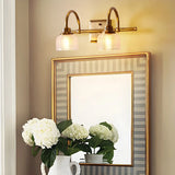Vintage Prismatic Glass 2 Blubs Bathroom Vanity Light Image - 4
