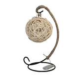 Vintage Rattan Ball Curved Arm Battery Night Light Image - 4