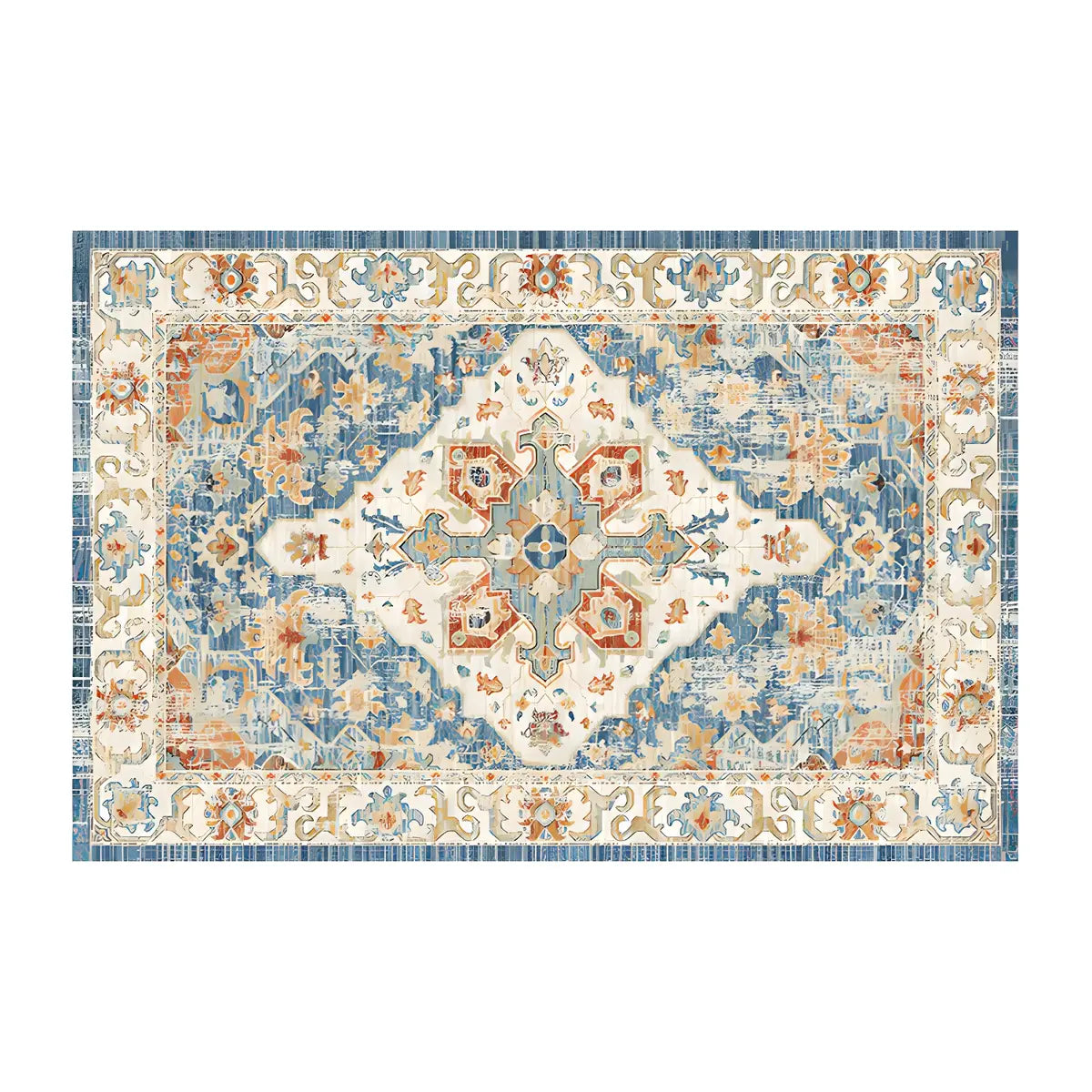 Vintage Rectangle Area Rug Tribal Pattern Area Rug Image - 3