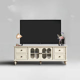 Vintage Rectangle Elegant Black TV Stand With Cabinet Image - 15