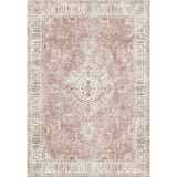 Vintage Rectangle Fabric Floral Pink Large Area Rug Image - 2
