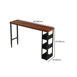 Vintage Rectangular Bar Height Table with Storage Shelves Image - 10