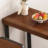 Vintage Rectangular Bar Height Table with Storage Shelves Image - 4