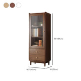 Vintage Rectangular Cabinet Wooden Vertical Bookcase Image - 19