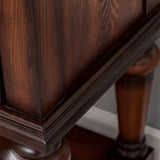 Vintage Rectangular Wooden Brown Storage Console Table Image - 14