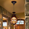 Vintage Retro Amber Glass Global Pendant Light Image - 5