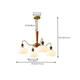 Vintage Round Ball Metal Dining Room Gold 3-Light Chandelier Image - 15