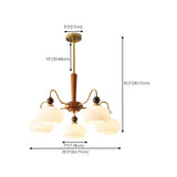 Vintage Round Ball Metal Dining Room Gold 3-Light Chandelier Image - 16