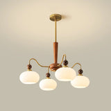 Vintage Round Ball Metal Dining Room Gold 3-Light Chandelier Image - 6