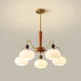 Vintage Round Ball Metal Dining Room Gold 3-Light Chandelier Image - 7