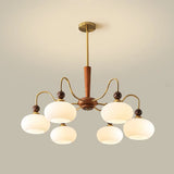 Vintage Round Ball Metal Dining Room Gold 3-Light Chandelier Image - 8