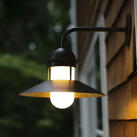Vintage Round Black Outdoor Wall Light Sconces Image - 1