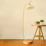 Vintage Scalloped Shade Gold Metal LED Floor Lamp Image - 19