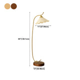 Vintage Scalloped Shade Gold Metal LED Floor Lamp #size