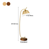 Vintage Scalloped Shade Gold Metal LED Floor Lamp Image - 21