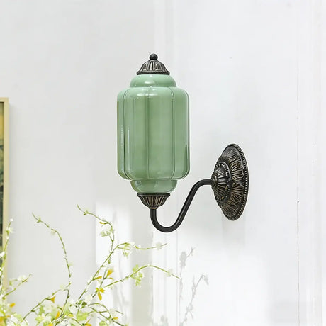 Vintage Shabby Chic Glass Steel Base Dimmable Wall Sconce Image - 1