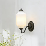 Vintage Shabby Chic Glass Steel Base Dimmable Wall Sconce Image - 10