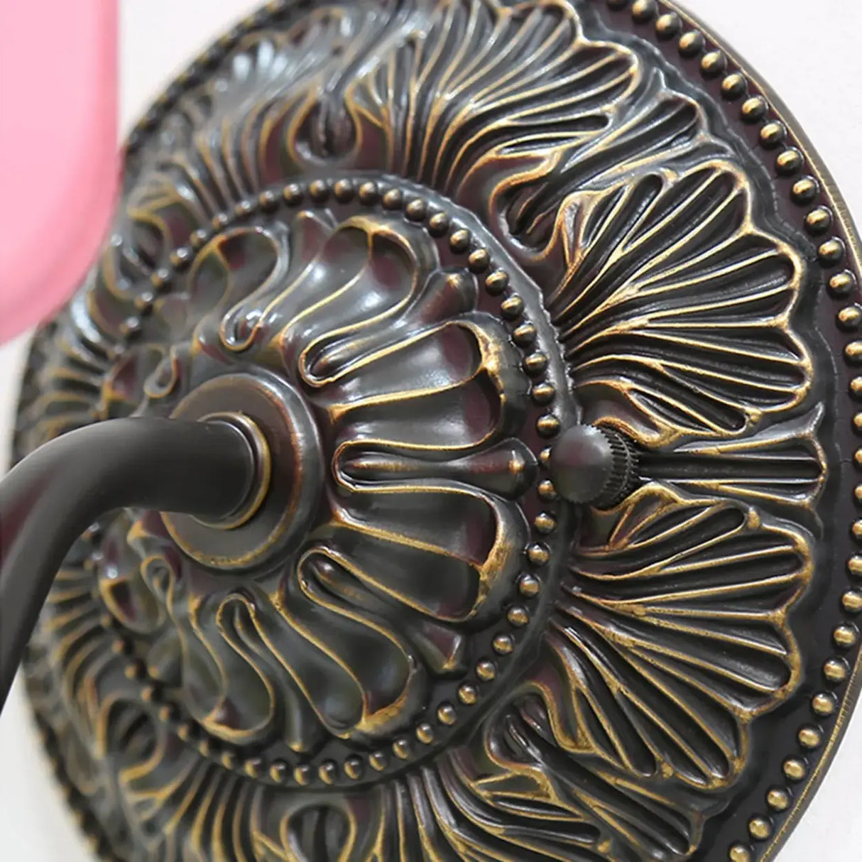 Vintage Shabby Chic Glass Steel Base Dimmable Wall Sconce Image - 12